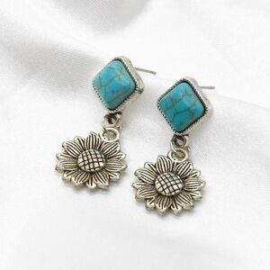 Turquoise Flower Earrings